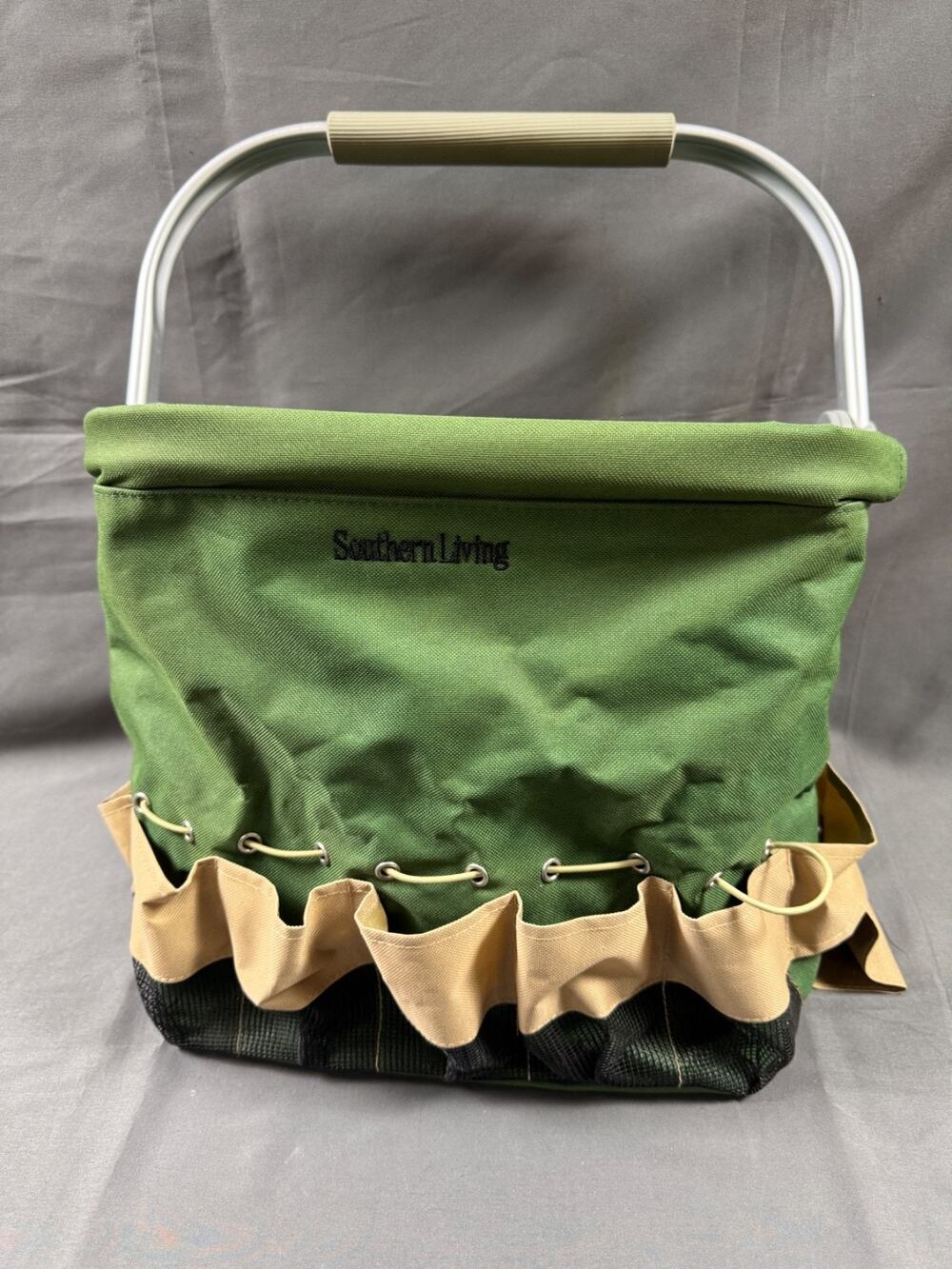 Southern Living Canvas Gardening Tool Caddy w Aluminum Handle / Caddy ONLY